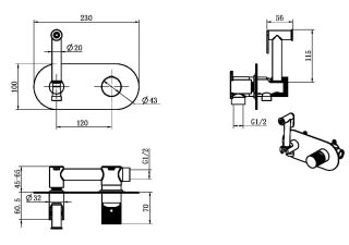 Гигиенический душ Boheme Stick 127-WCR.2 со смесителем белый/хром